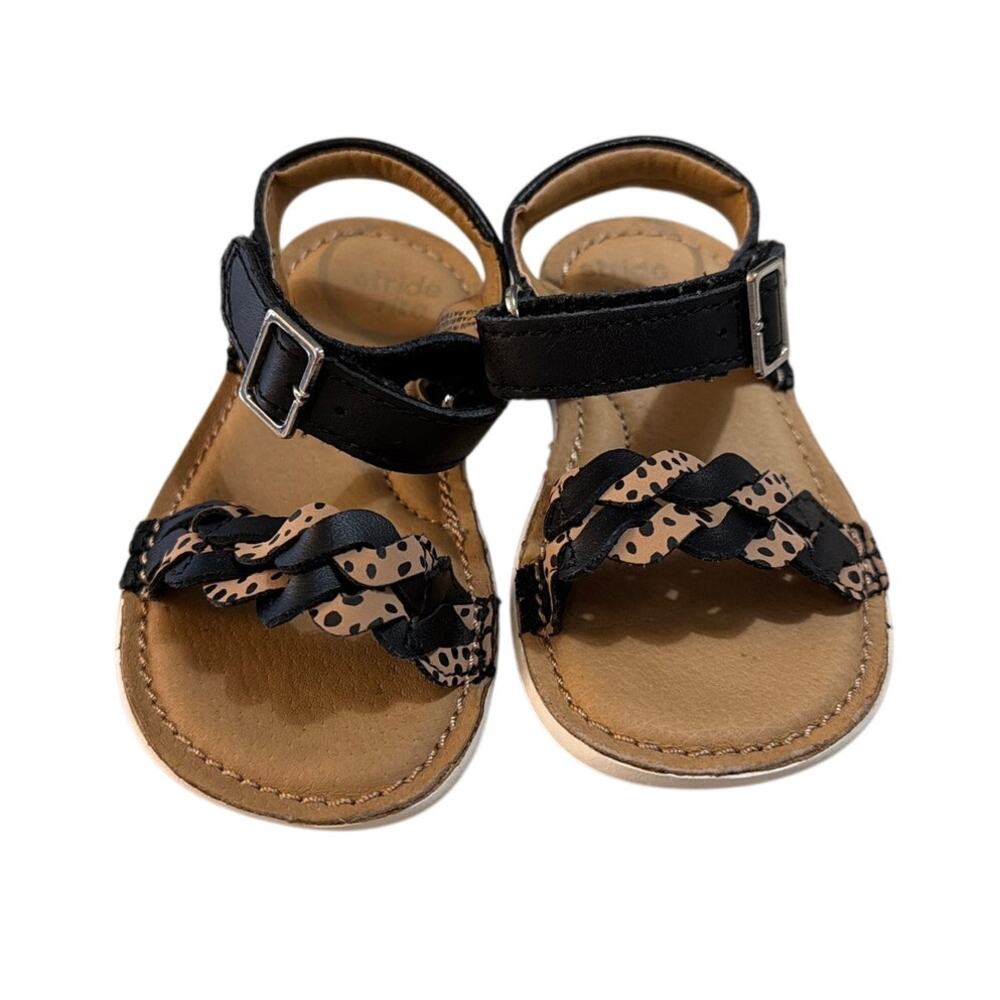 Stride Rite SR Whitney Leopard Leather Sandals, Toddler Girls Size 6C